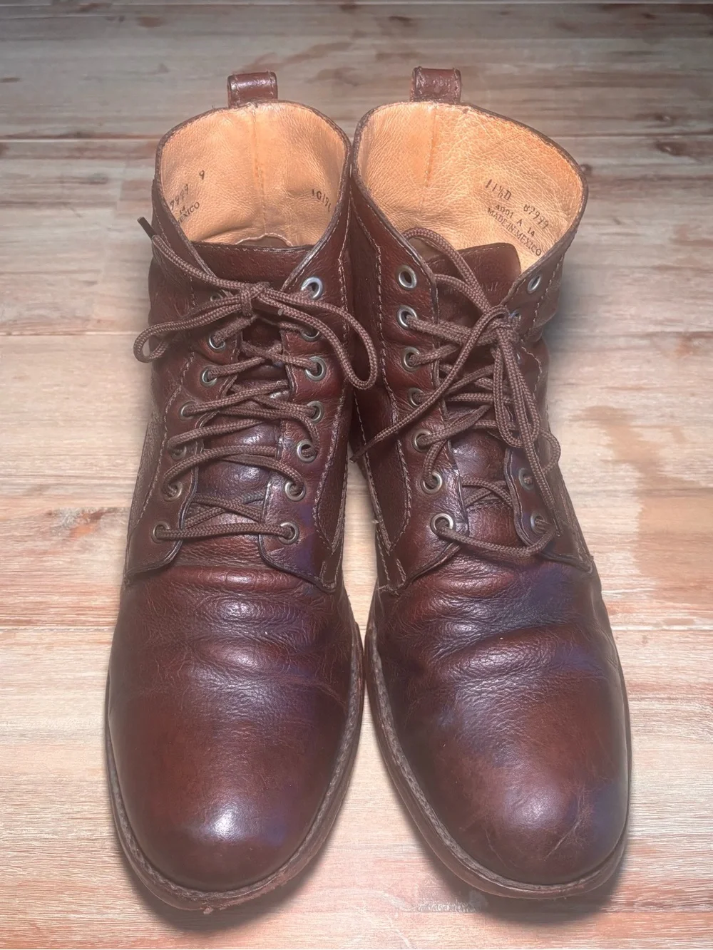 Vintage Frye Brown Leather Lace Up Boots Men’s 11.5D Soles Need Repair